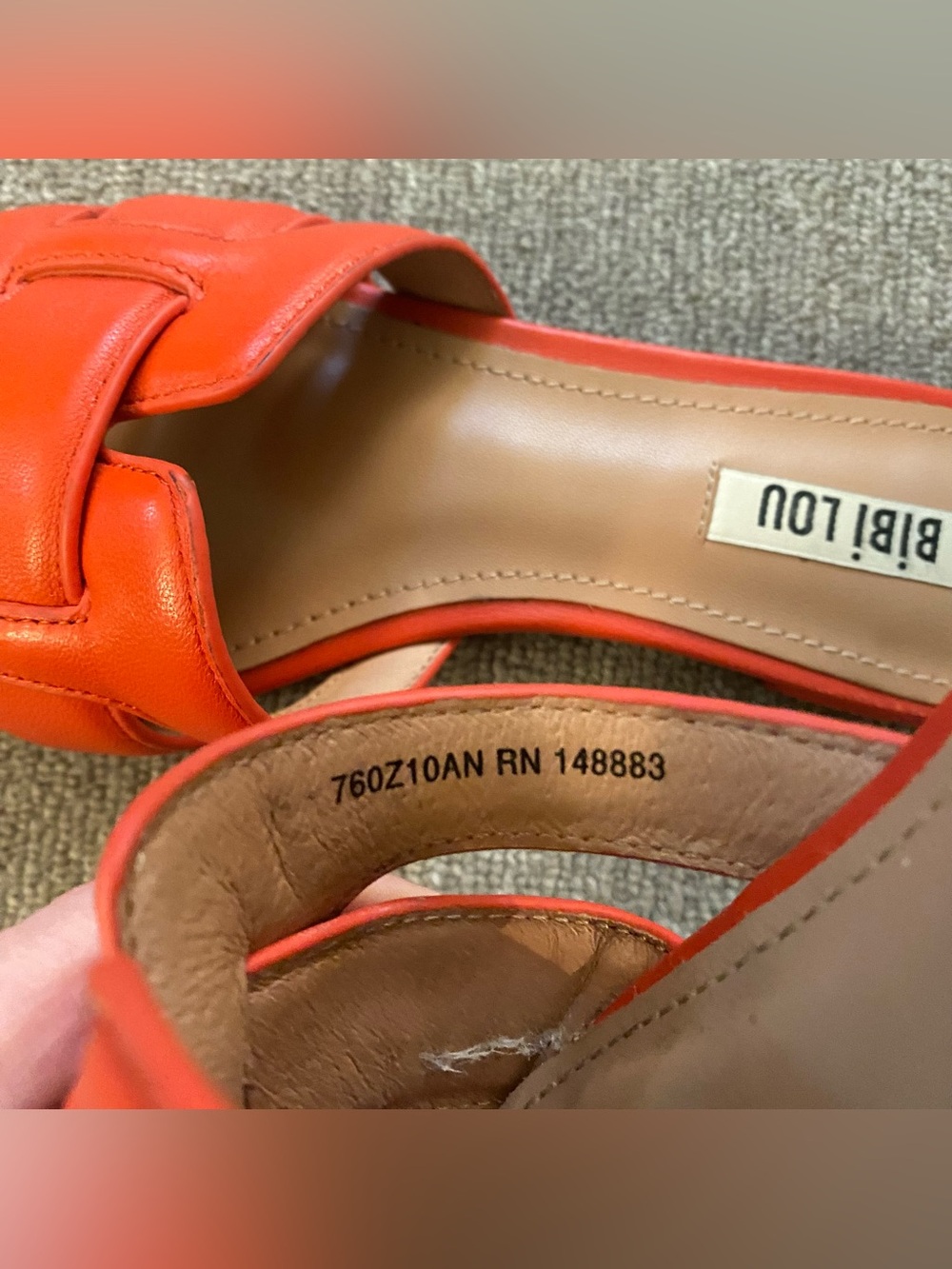 Bibi Lou Holly Flats Leather Open Toe Sandals Burnt Orange Red Slide 7 EU 37 - Picture 5 of 16